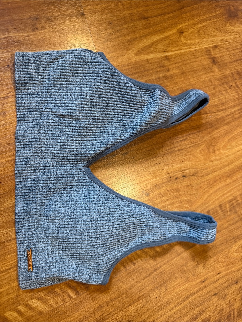 Grey Ribbed Athletic Sports Bra
